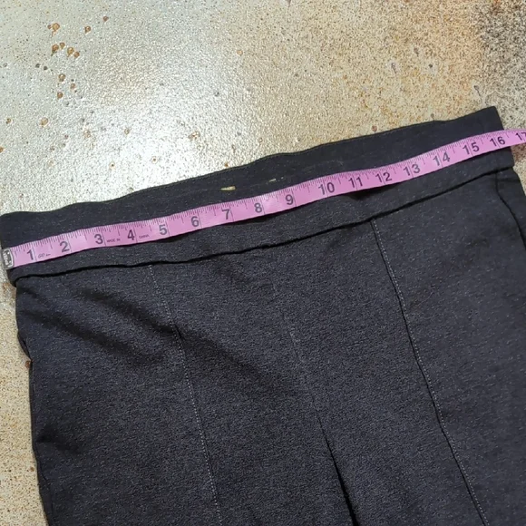 Anne Klein | Charcoal Grey Thick Cropped Leggings Viscose Blend Size L - Picture 2 of 15